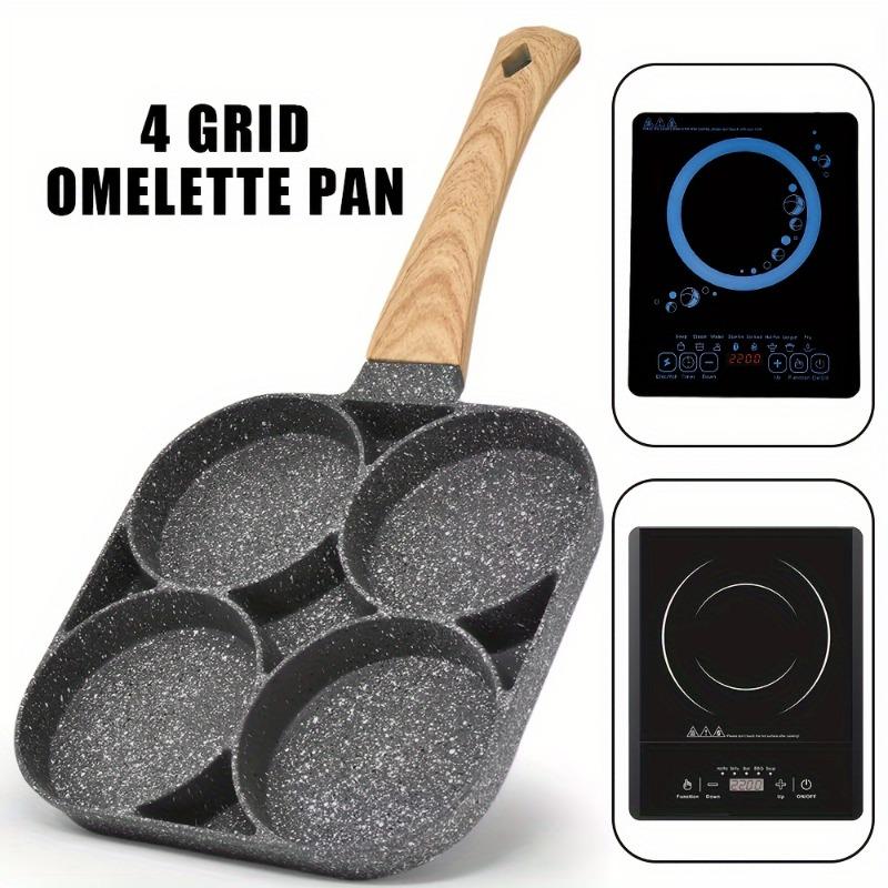 Сковорода с 4 отверстиями, антипригарное покрытие, для яичных блинов, стейков, гамбургеров, омлетов, завтрак, многосекционный дизайн, четырехсекционная сковорода для яиц