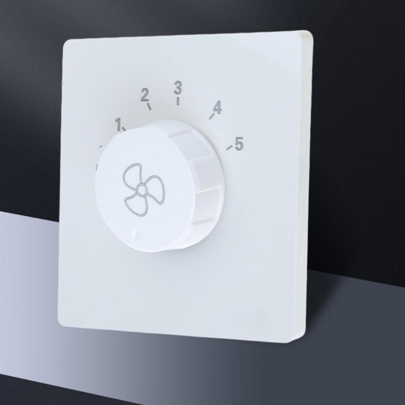 Elegant Wall Ceiling Fan Speed Regulator 5 Gear Adjustable Fan Speed Controller Switching 86 Type Enjoy Easily Operate