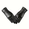 [Genuine Leather Gloves] Stylish Genuine Leather Women's Touchscreen Gloves - Black, Three-Button, Soft Winter Gloves, Casual Outdoor Gloves