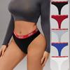 Women's Sexy Sports Thong Low Waist Ribbed Cotton Panties Seamless Underpants S M L European Sizes