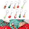 10Pcs Christmas Keychains Christmas Keyrings Cartoon Keychains Christmas Ornaments Santa Claus Snowman Pendant Keychain
