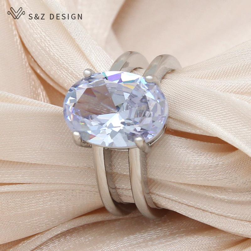 Модные кольца в форме яйца с овальным цирконием для женщин, свадебные элегантные ювелирные изделия цвета розового золота, регулируемый подарок