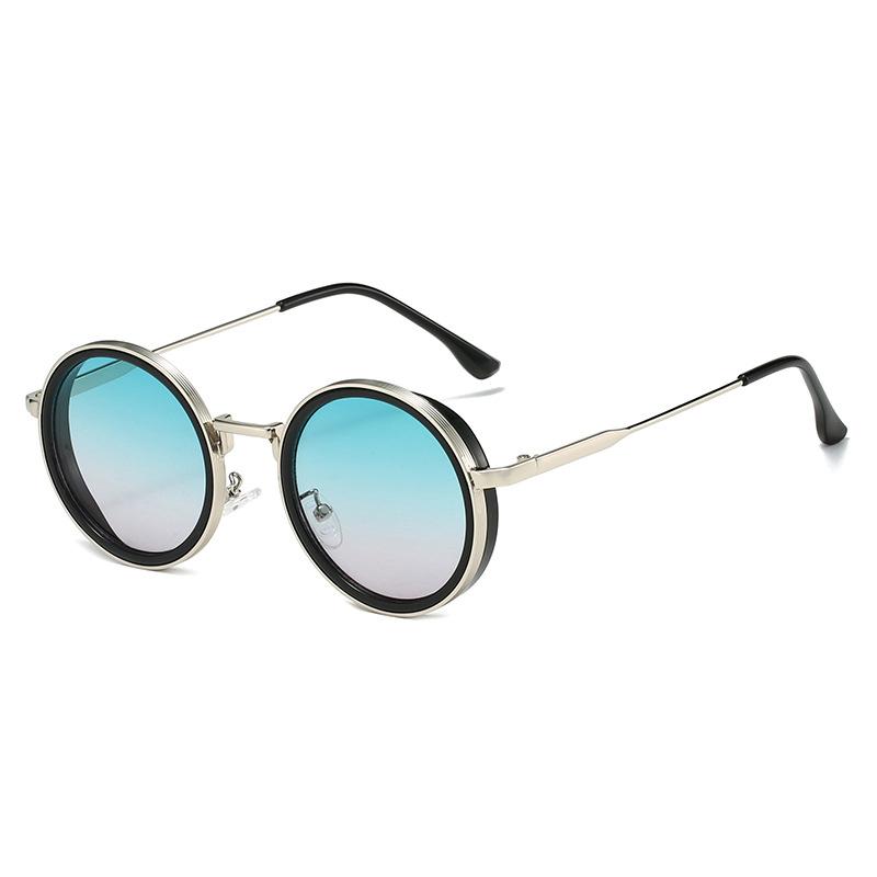 New Round Frame Retro Sunglasses For Men Punk Street Photography Sunglasses Stand For Women High-End Sunglasses M5245