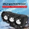3 Lens Motorcycles LED Headlight Work Spot Light Hi/Low Beam Motorbike Spotlight Driving Fog Lamp External Scooters Headlamps