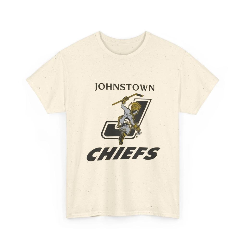 Несуществующая хоккейная команда Johnstown Chiefs Печатная футболка Винтажный индейский талисман