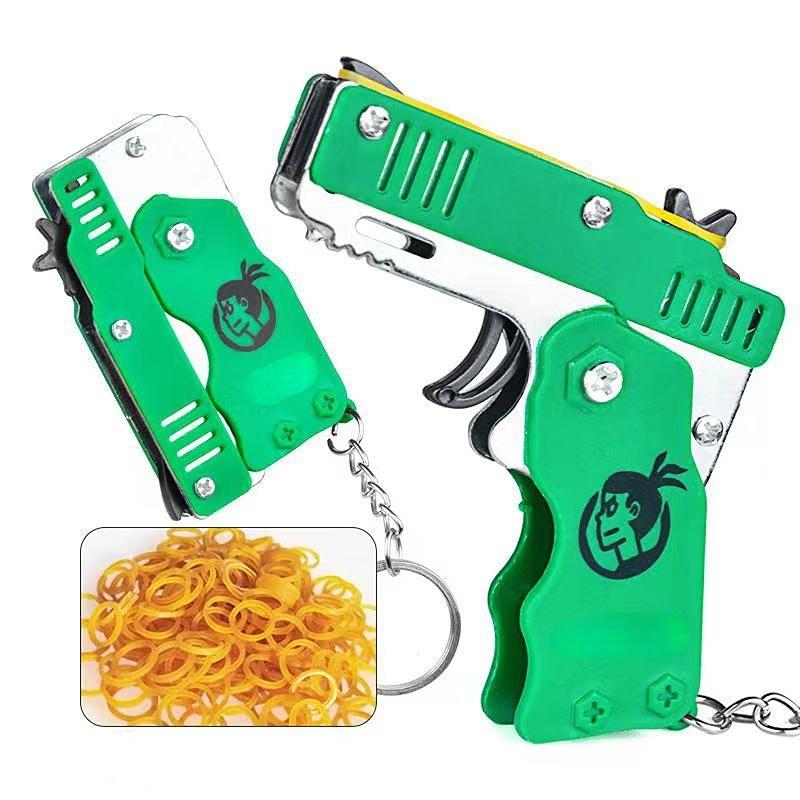 1 шт. брелок из эластичной кожи с резиновой лентой, пистолет для стрельбы, детский складной вечерние подарки для бойфренда, игрушки-непоседа