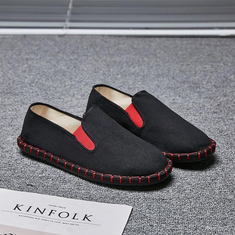 Embroidery Old Beijing Cloth Shoes Men'S Casual Canvas Shoes Men'S And Women'S Trends Korean Version Season Breathable Social Beans
