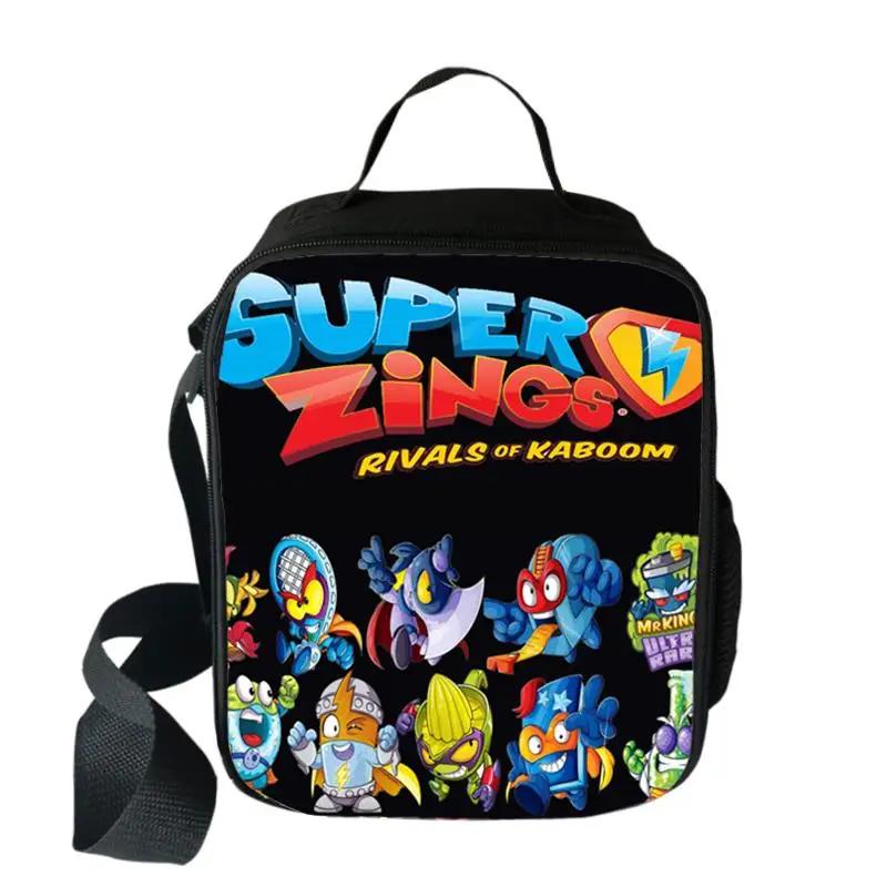 Студентка Мода Сумка через плечо Super Zings Ланч-бокс Термоизоляция Еда Сумка для обеда 3D-печать Пикник Изолированные Сумки Сумки для льда