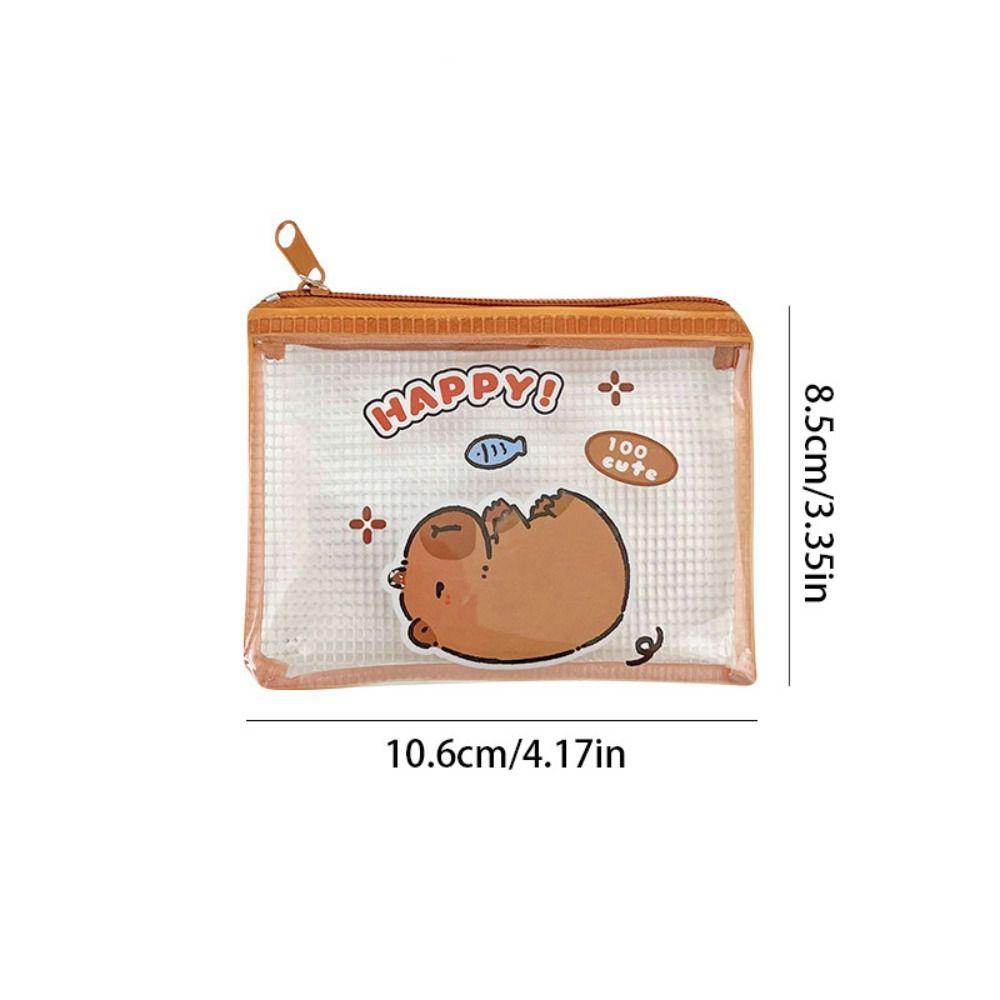 Cartoon Capybara Coin Purse Wallet Transparent Capibara Credit Card Holder Children