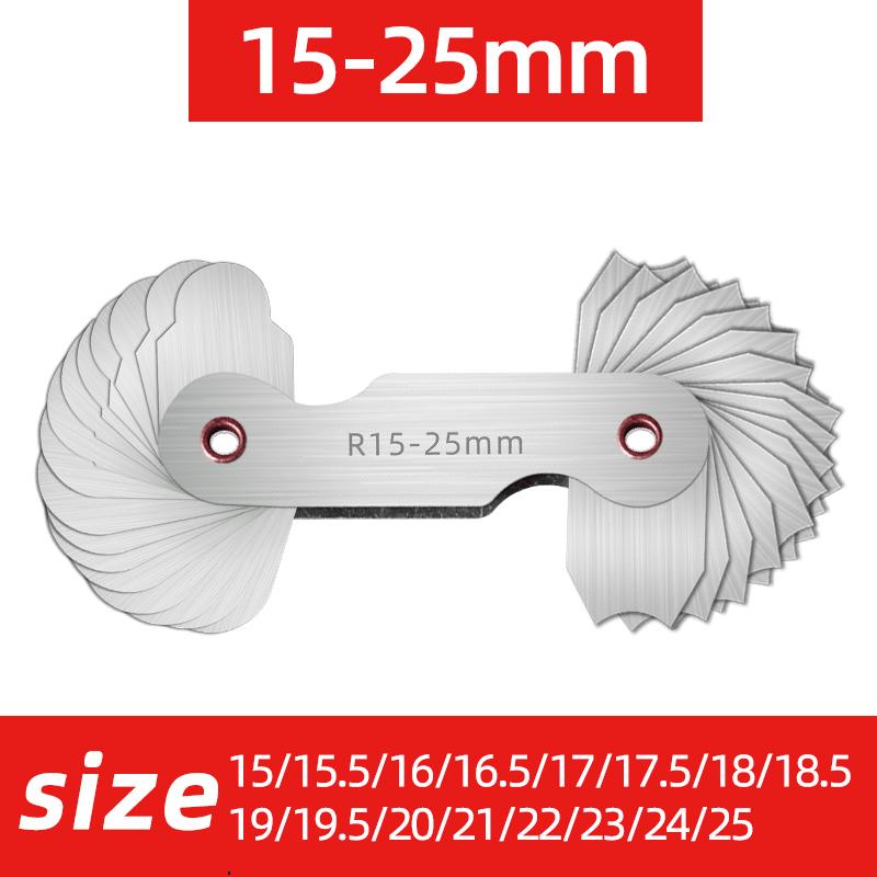 Радиусный шаблон R калибр R1-6,5 7-14,5 15-25 26-80 радиусный калибр пластина галтель наружный внутренний вогнутый выпуклый Измерительные инструменты