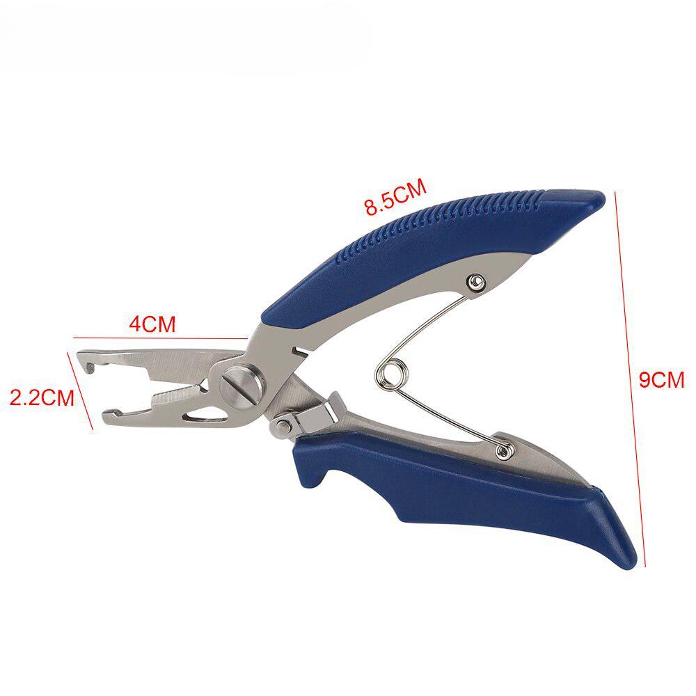 Stainless Steel Fishing Pliers Multi-functional Line Clippers Bent Mouth Fishing Pliers Control Fish Taking Hook Tool Blue Red Black Fishing Gear