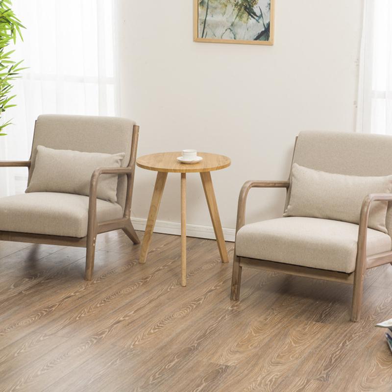 Wanmu ленивый диван Nordic одноместный диван-кресло простой балкон домашний тканевый молочный чай магазин цельный деревянный диван для отдыха