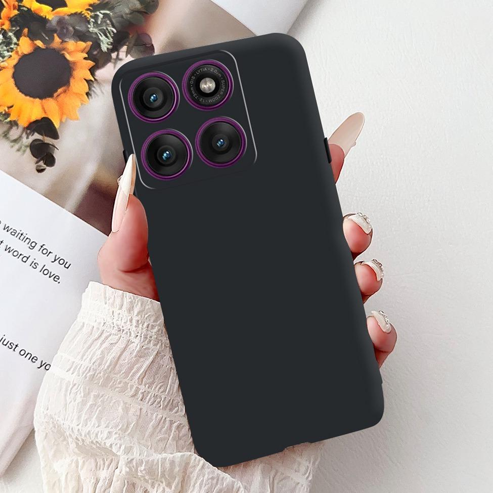 Для Motorola Edge 60Pro XT2507-1 Задняя крышка Для Motorola Edge 60 Pro Чехол Милый Мультяшный Роскошный Цветочный Рисунок Черный Силикон 6.7"