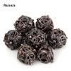 7 Pcs Silver Red Circular Dragon Metal Dice Hollow Metal Polyhedral Dice Suitable for Role-Playing RPG Board Game Card Game