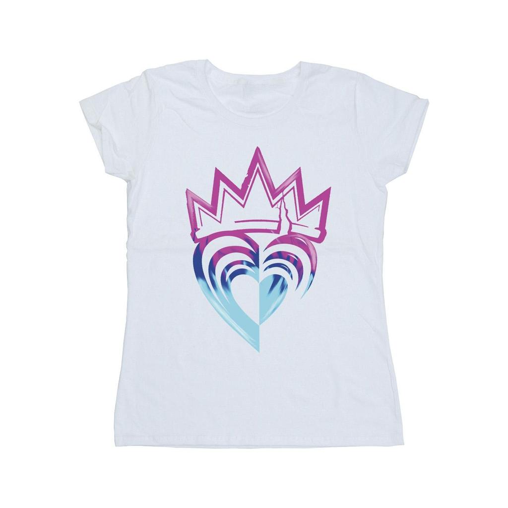 Disney Womens/Ladies Descendants Pink Crown Cotton T-Shirt