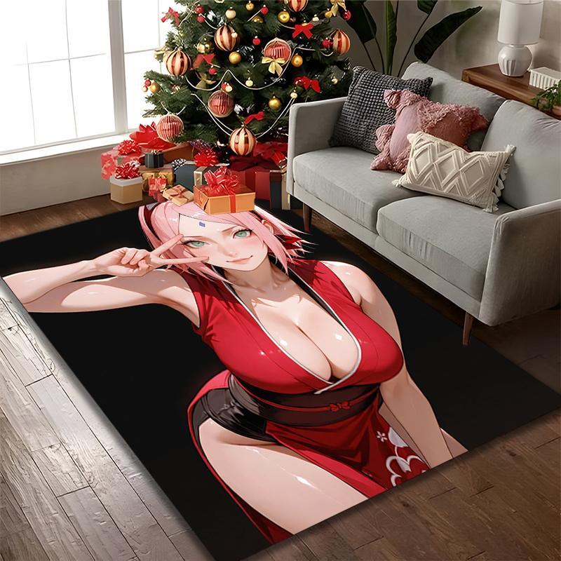 naruto Carpet, Non-slip Office Chair Rug, Digital Print Home Area Rug, Unique Festival Decorations