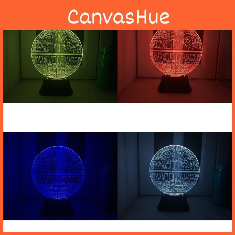 Led 3d Death Illuminated Night Light Lamp 7 Color Decoration Home