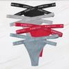 FINETOO 4PCS/Lot Sexy Cross Strap Cotton G-String Women's Panties FINETOO Letter High Waisted Fashion Thongs Panty Lingerie M-XL