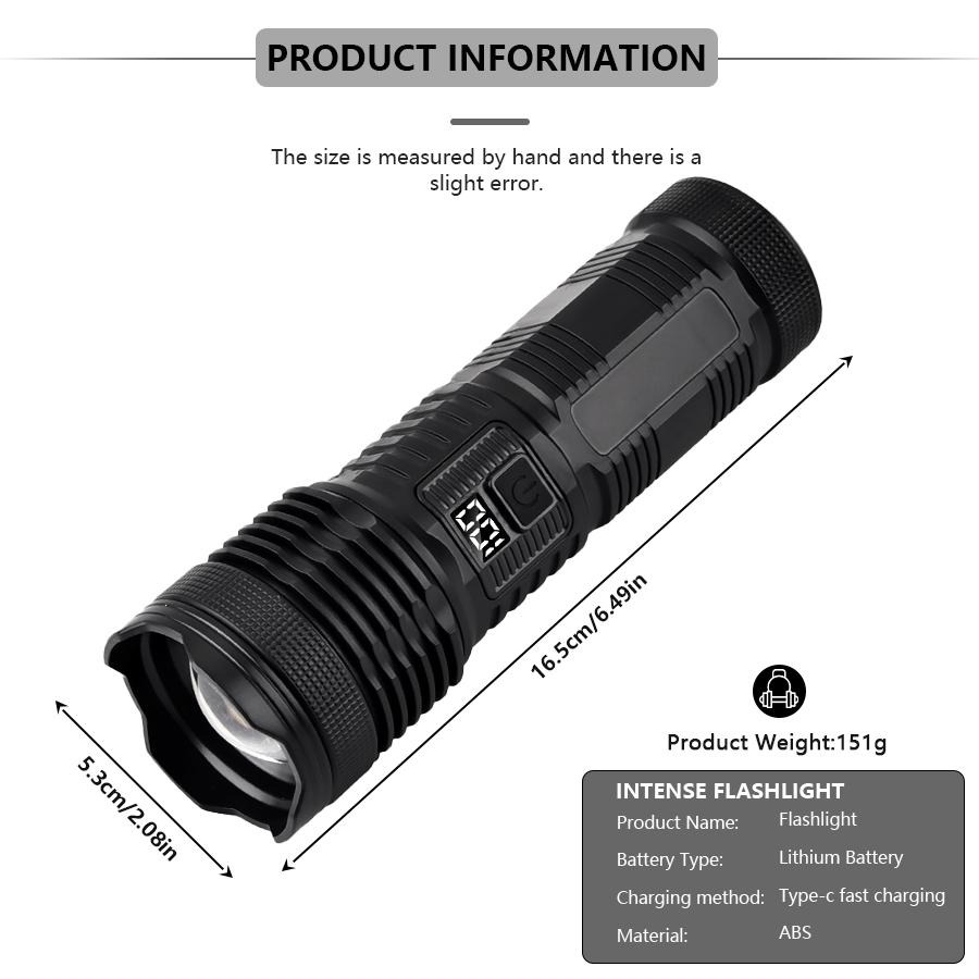 Most Powerful P50 FlashLight Flash Light 5 Modes Usb Zoom Led Torch Built-in 18650 Battery Camping Fishing Drop Shipping