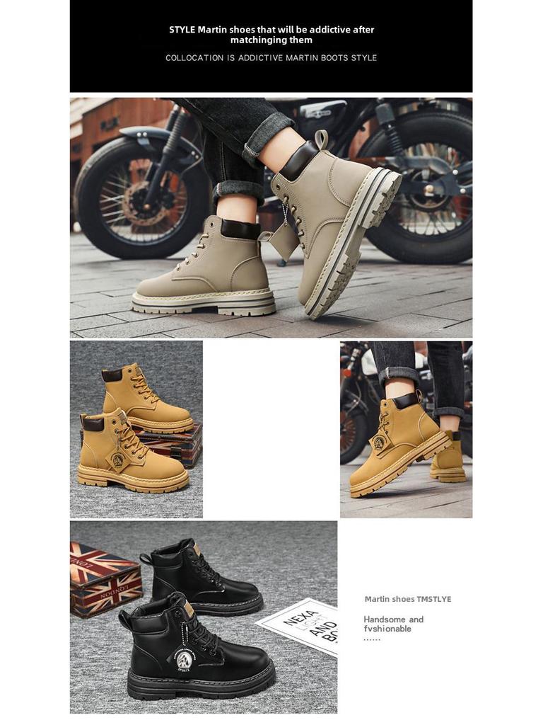 Мужские ботинки Martin большого размера, размер 48, высокие кожаные рабочие ботинки в британском стиле