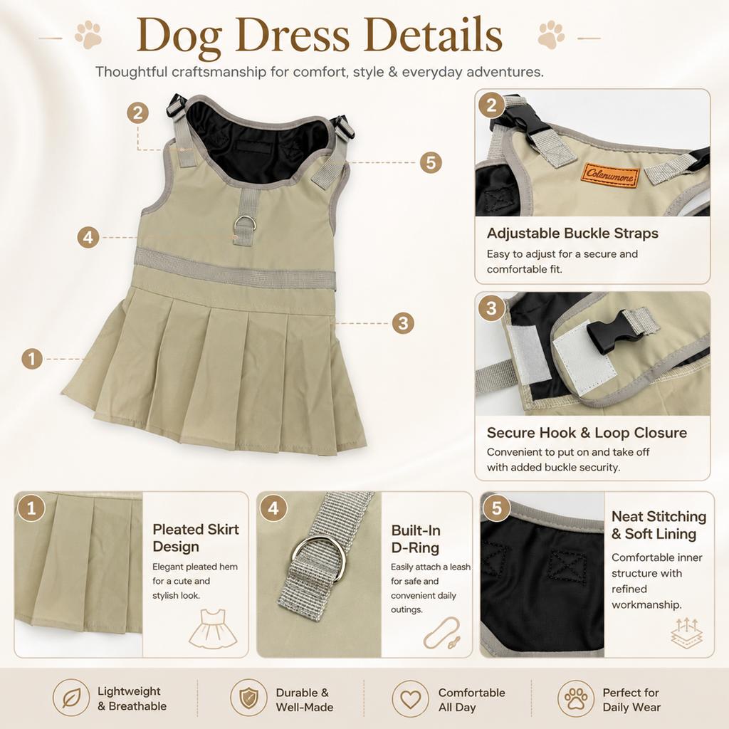 Dog Skirt Spring And Summer New Model Dog Clothes Bichon Frise Pomeranian Pet Clothing Go Out Can Be Pulled Pleated Skirt