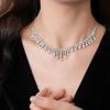 Water Drop Rhinestone Jewelry Set Inlaid Crystal Necklace Set Tassel Necklace Earrings Set  Bridal