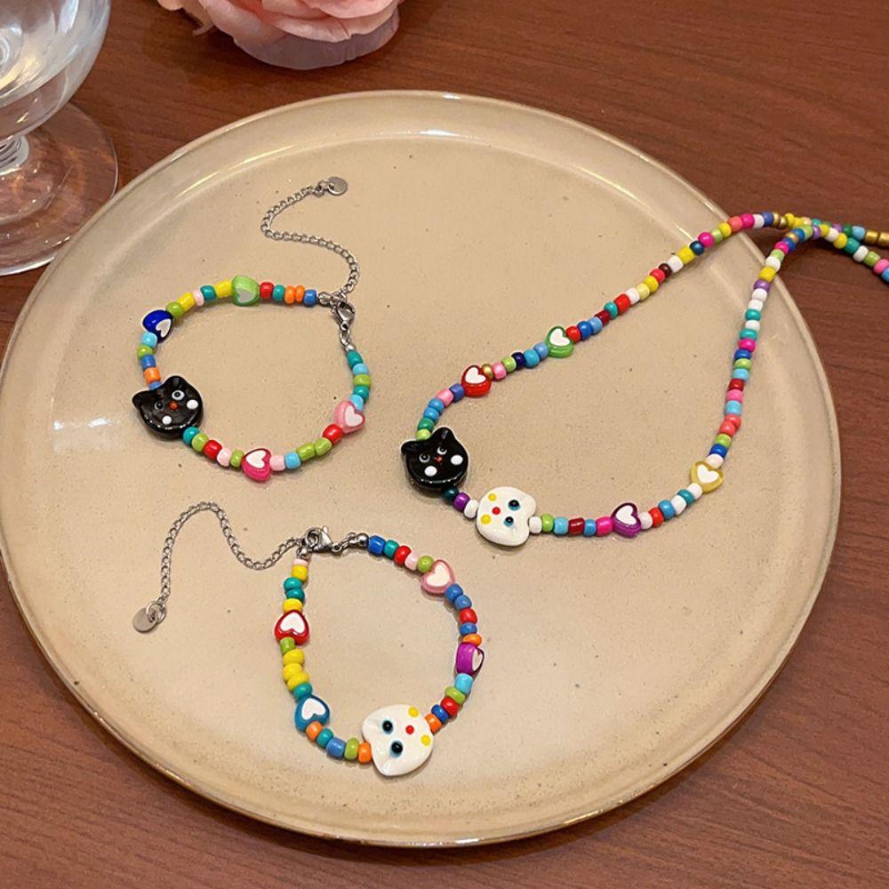 Богемия дофамин ожерелье ярких цветов браслеты BF и GF модные украшения браслет с котенком для девочек