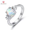 Ring For Women Oval Opal Classic Design Fine Jewelry 8*6mm Gemstones Female Anniversary Ring