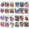 6pcs DIY Independence Day USA Flag Rhinestone Diamond Art Mosaic Postcards Diamond Art Greeting Cards for Independence Day