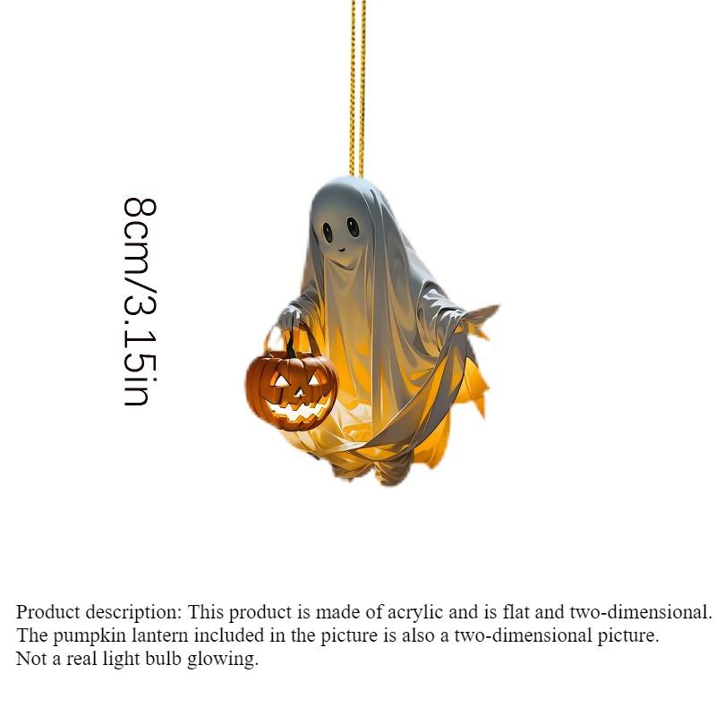 Новый акриловый плоский 2D Хэллоуин тыква эльф милый призрак привидение зеркало заднего вида автомобиля кулон рюкзак дверная ручка кулон