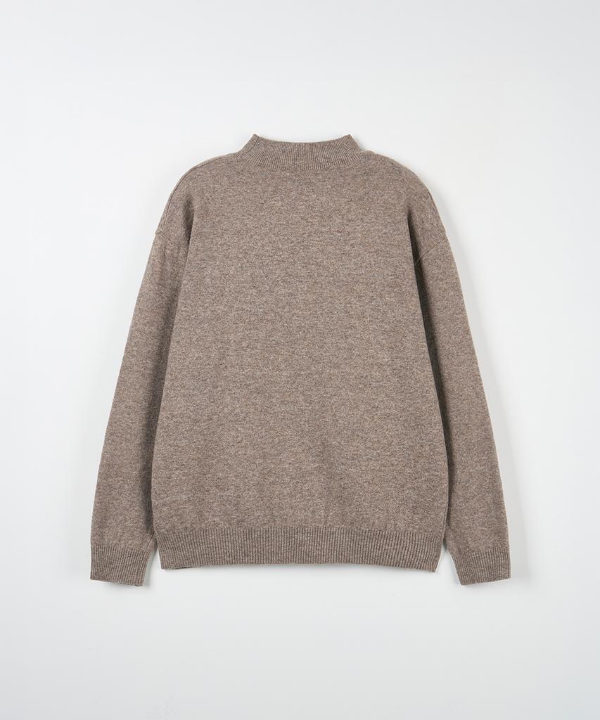 NODU Mock Neck Half Turtleneck Knit [Beige]