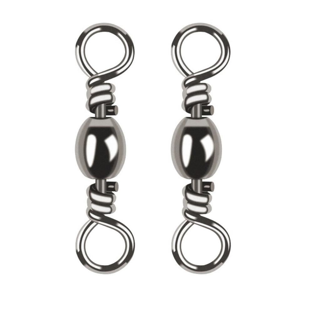 100pcs Solid Ring Fishing Snap Connector Stainless Steel 360 degree rotation fishing Rolling Swivel Swivel ring