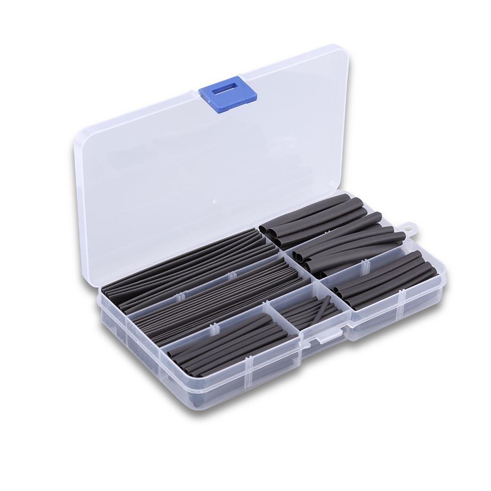 150pcs/set RC Wire Cable Sleeving Wrap 2:1 Heat Shrinking Tubing Tube Black