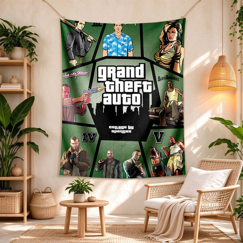 Gta Retro Tapestry Handmade Look Great for Studio Wall Bedroom Reading Corner Indoor Gallery Wall Perfect Gift for Dorm Roommate