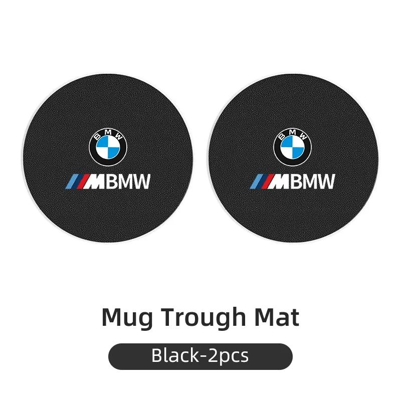 New Car Carbon Leathe Coasters Pads Centre Console Cup Non-Slip Mats For BMW PerCar Carbon Leathe Coasters Pads Centre Co