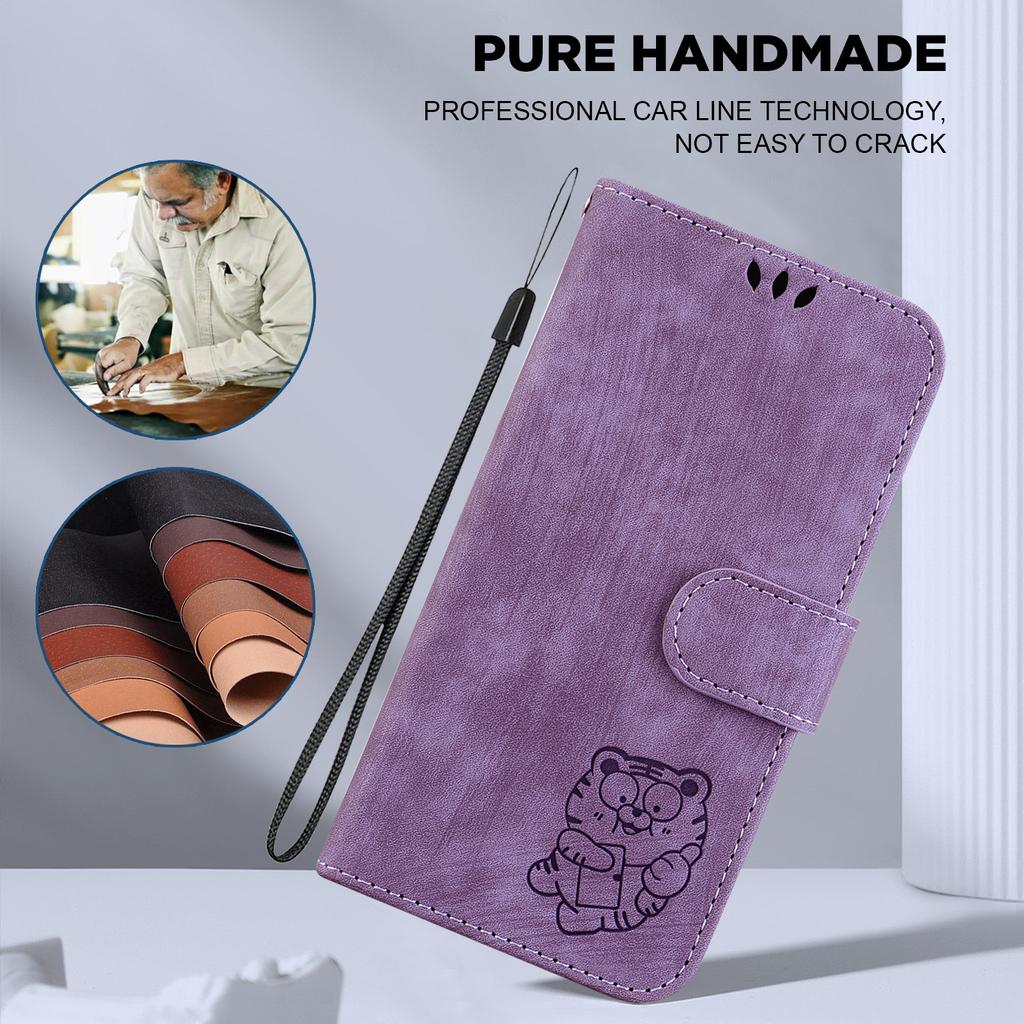 Retro Lovely Tiger Leather Case For Huawei Honor X60i X6B X9B X8B X7B Honor200 Nova12 Kickstand Wallet Card Slots Book Cover For Huawei Honor90 9X 7A