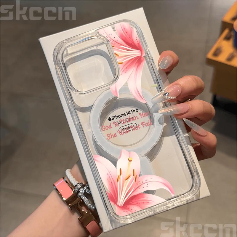 Flower Hibiscus Floral Case For Samsung Galaxy S25 Ultra S24 FE S23 S22 S21 S20 Plus A55 Magsafe Magnetic Wireless Charge Cover