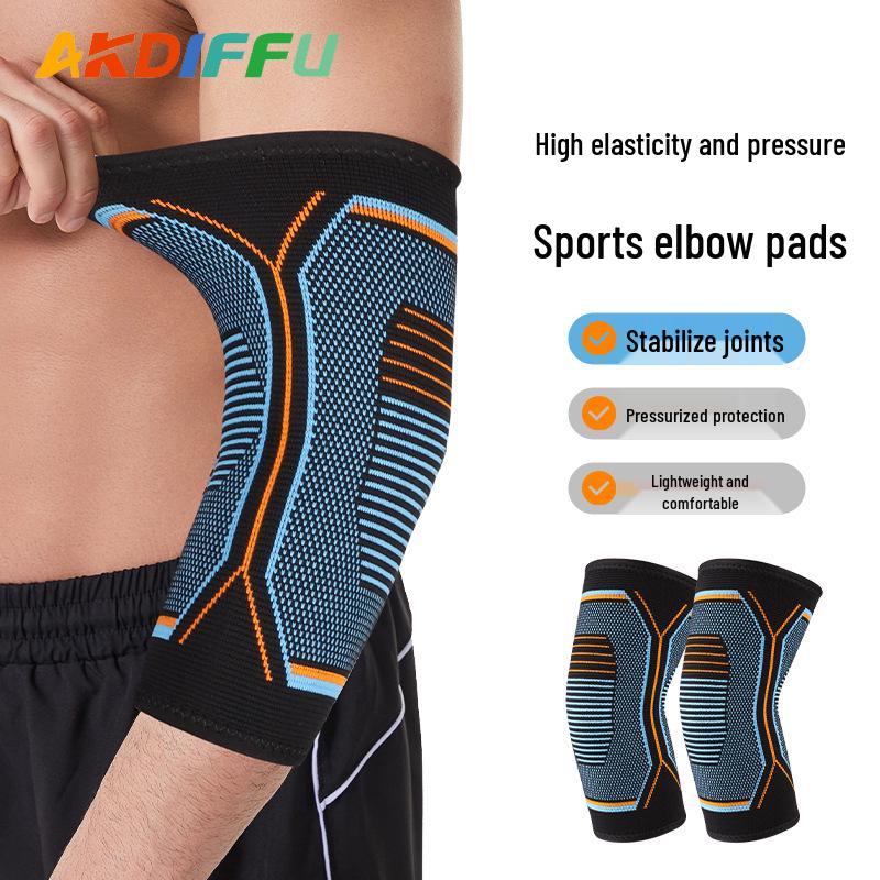 Breathable Knitted Compression Elbow Support for Summer Sports - Sweat-absorbent Arm Protector for Basketball & Volleyball