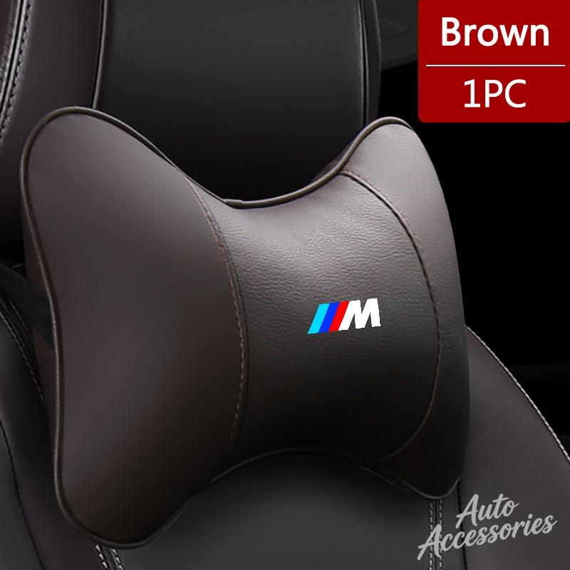 Car Seat Neck Pillow Headrest Rest Cushion Leather Accessories For BMW M Power Performance M3 M5 X1 X3 X5 X6 E46 E39 E36 sticker fsbm73