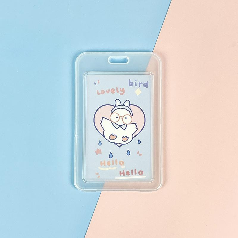 Милый прозрачный чехол для карты на шнурке, чехол для студенческой карты на автобусе, чехол для мультяшной рабочей карты, держатель для кредитной карты, держатель удостоверения личности с веревкой