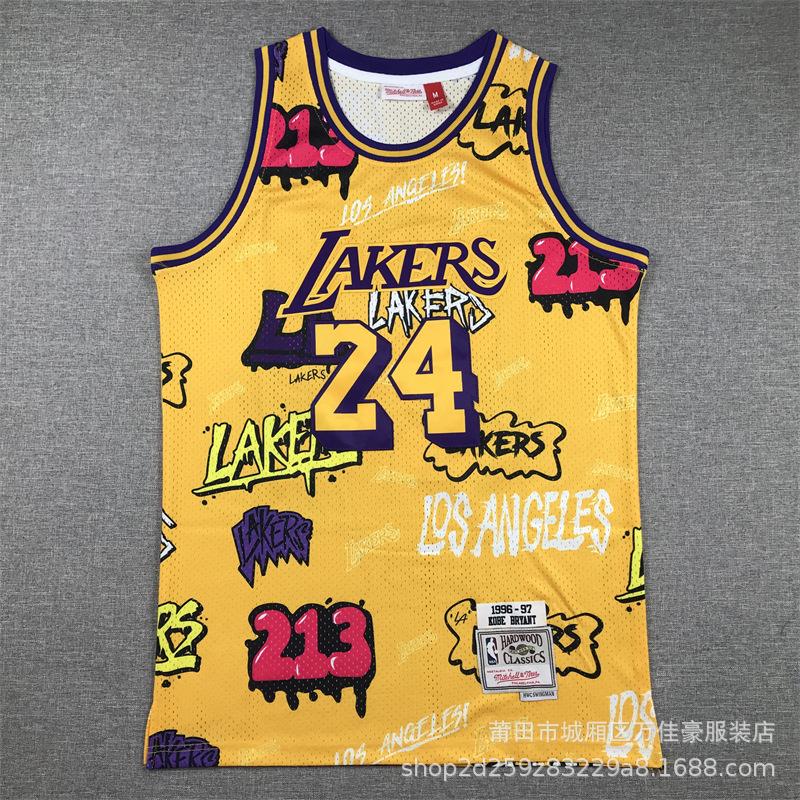 Американская майка Lakers Knicks Magic Специальная ретро-стиль тренд спортивная и повседневная граффити камуфляж баскетбольная майка мужская