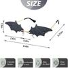 2 Pairs Bat Shaped Sunglasses Frameless Novelty Eye Glasses for Halloween Party