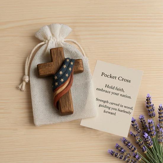 Carved Prayer Hand Pocket Hug with Inspirational Card Portable Wooden Patriotic Faith Token Decoration Christian Religious Gifts