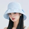 Летняя шляпа-ведро с широкими полями, женская кепка в рыбацком стиле с бантом для путешествий, женская повседневная однотонная шляпа от солнца, женская шляпа с козырьком UPF