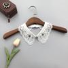 Fashion Imitation Pearl Fake Collar Detachable Dual Mesh Lapel Necklace Women Top Clothes Neckwear Accessories
