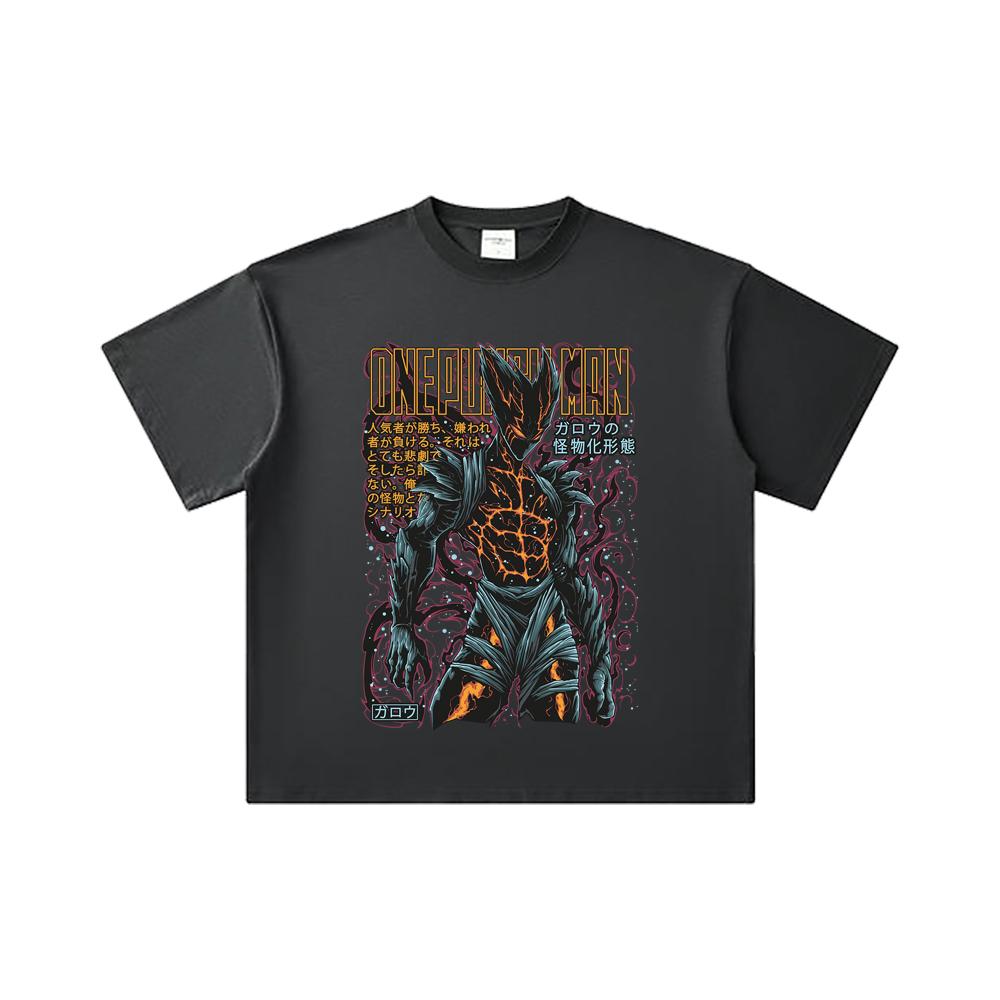 260 GSM Double Yarn 32 Count 100% Cotton One Punch Man V8 Garou Print Unisex Heavy Cotton T Shirt… More
