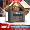 Портативная электростанция 100 Вт 2400 мАч Солнечный генератор Аккумуляторы LiFePo4 220 В 110 В Накопитель энергии Питание Кемпинг Автодом RV