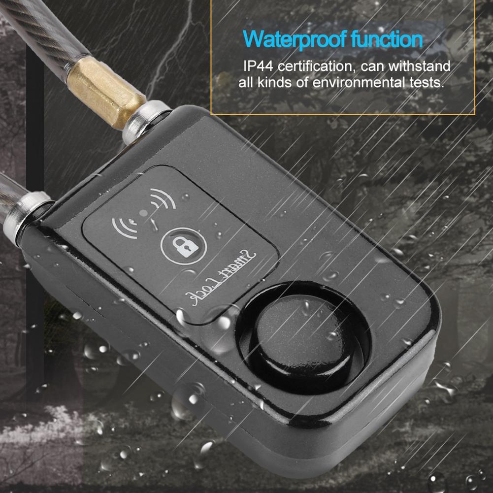 80 см умный бесключевой Bluetooth-замок водонепроницаемый 110 дБ тросовый противоугонный сигнальный велосипедный замок