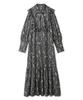 Платье с принтом «Цветочный букет» RWFO235042 BLK [меховой мех] женское