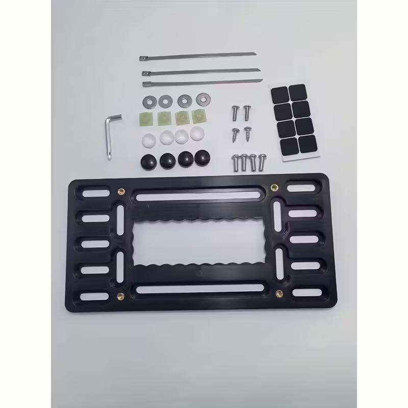 Car License Plate Bracket Front License Plate Holder Mounting Kit Universal Bumper Frame Mount With Stainless Steel Screw Cap